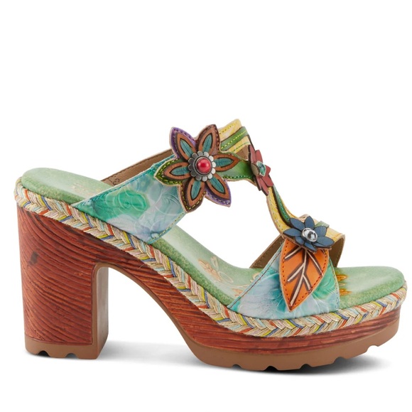 NEW L’Artiste Handpainted Leather Dreamt Sandals Size EU 38, US 7.5-8 - Picture 9 of 11